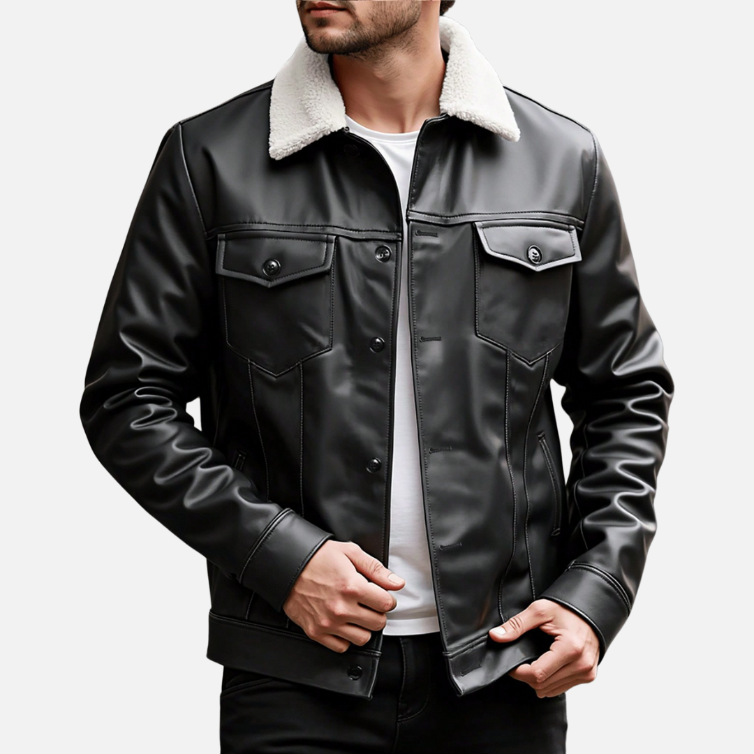 Jaqueta de Couro Masculina Mannor MRM148