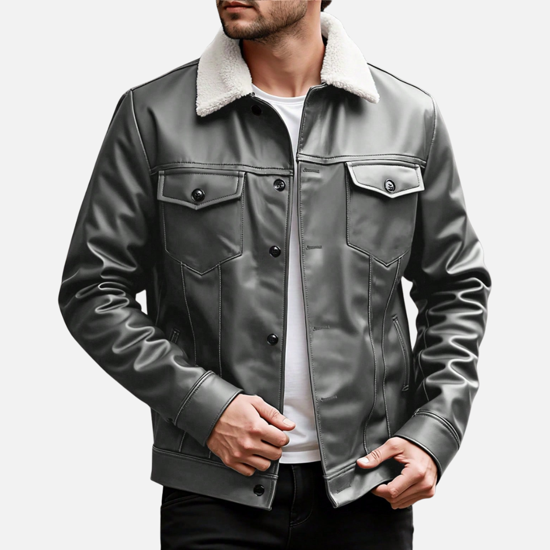 Jaqueta de Couro Masculina Mannor MRM148