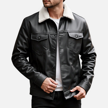 Jaqueta de Couro Masculina Mannor MRM148