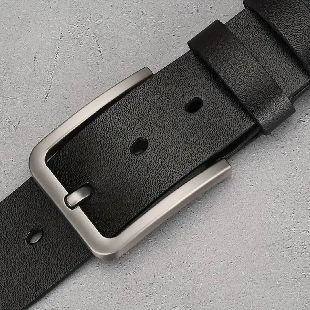 Cinto Masculino de Couro Legítimo Allegante Plus II (Até 170cm) - PRETO