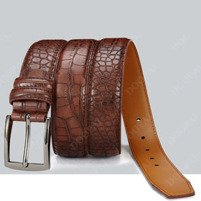 Cinto Masculino de Couro | Padrão Crocodilo | Allegante