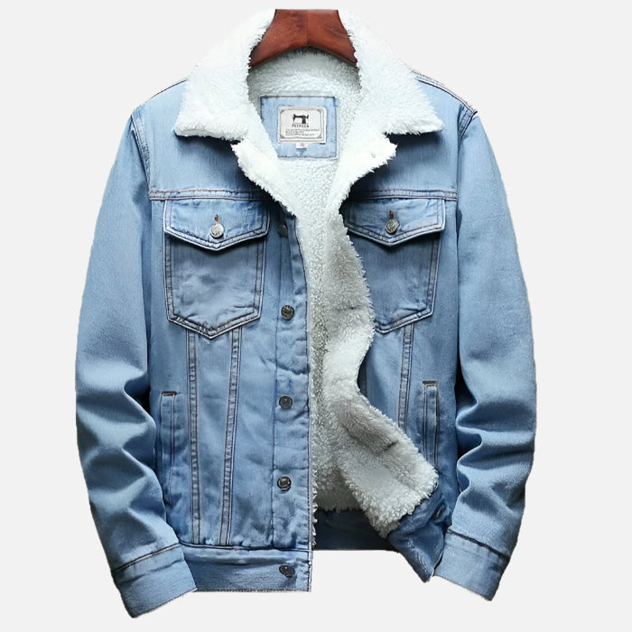 Jaqueta Jeans Masculina Forrada em Lã Mannor MRM088